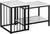 New Loft Range Modern Set Of 2 Marble Effect Nest Of Table With Metal Frame