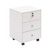 White Mobile 3 Drawers Filing Pedestal Cabinets File Chest Storage Wooden Office
