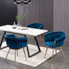 Velvet Dining Chair with Door Knocker Ring Windsor Dressing Room Chair 1/2/4/6