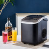 Ice Maker Counter Top for Home Electric Ice Cube Maker with Scoop & Basket Black