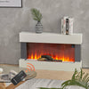 White Wall Mounted Log Fireplace Suite Electric Fire Decor Flame Glass 37''-52''