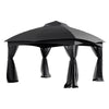 4x3.25m Metal Garden Gazebo Steel Frame Pergola Outdoor Sun Shade Shelter Canopy