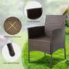 Patio Dining Chairs Set of 4 Garden Outdoor PE Wicker Chairs w/Removable Cushion