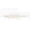 Bed Frame with Headboard White 200x200 cm Solid Wood