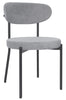 set of 4 Grey Velvet Dining Chairs Velvet Seat Chairs Plush seat and backrest