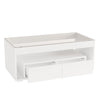High Gloss Coffee Table Centre Table With LED Light Open Storage Glass Tabletop