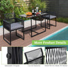 3 Pieces Outdoor Dining Set Patio PE Rattan Furniture Set-Gray