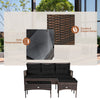 3 PCS Patio Conversation Set w/Tempered Glass Coffee Table-Black