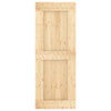 Sliding Door with Hardware Set 80x210 Solid Wood Pine I0R7