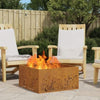 Fire Pit Square 60x60x30 cm Weathering Steel