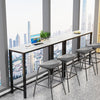 120cm Long Marble Bar Table Counter Height Pub Bar Cafe Breakfast Dining Table