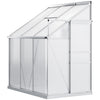 6 x 4ft Lean to Polycarbonate Greenhouse for Garden w/ Adjustable Roof Vent