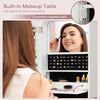 Costway 120cm LED Jewelry Mirror Cabinet Wall Mounted Jewelry Armoire Organizer