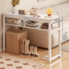 White Side End Table Console Table Living Room Bedroom Storage Rack 100X40X72Cm