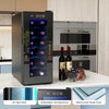 33L Freestanding Wine Fridge with Temperature Control, LED Light, 12 Bottles UK
