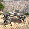 Glass Bistro Dining Table Cocktail Table Outdoor Garden Patio with Parasol Hole