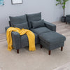 2 Seater faux leather/Linen Fabric Love Seat Sofa Armchair with Footstool Couch