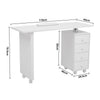 Mobile Manicure Table with Wrist Rest & 4 Drawer Station Beauty Nail Workstation