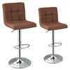 2Pcs Bar Stool PU Leather Bar Chairs Adjustable Kitchen Dining Stools w/Footrest