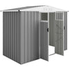 8 x 4 ft Garden Storage Shed, Outdoor Metal Shed, Light Grey
