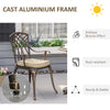 3 PCs Aluminium Garden Coffee Table Set w/ Parasol Hole & Cushions