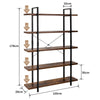 5-Tier Industrial Bookshelf Vintage Bookcase Wooden ladder shelf plant stand
