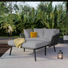 Garden Sofa w/ 2 Cushions Upholstery Outdoor Sun Lounger Balcony Furniture Set