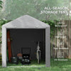 Garden Storage Shed Tent Galvanised Steel Frame Shelter w/Accessories LightGrey
