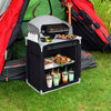 Folding Camping Kitchen Portable Windshield Cooking Table Picnic Storage Cabinet