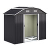 XL Large Metal Garden Shed Apex Roof With Foundation Storage House 7.5X4FT Black