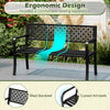 Outdoor Metal Loveseat Chair with Patterned Backrest-Black