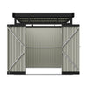 Metal Pent Roof Garden Shed Outdoor Double Door Storage for Tools Bike Warehouse