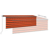 Manual Retractable Awning with Blind 4x3m Orange & Brown