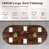 Oval Home Office Table Large Business Furniture-Brown