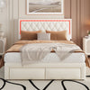 Upholstered Bed With 2 Drawers Storage Bed Frame Double for Adults, Teenagers