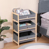 3 Fabric Drawers Storage Unit Organizer for Living Room Snack Toy Storage Shelf