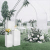 Metal White Plinth Cylinder Dessert Pedestal Wedding Cake Flower Display Stand