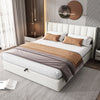 Ottoman Bed 4ft6 Double Upholstered Storage Bed Frame with LED Headboard