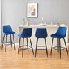 2X Modern Bar Stools Velvet Breakfast Stool Kitchen Pub Chair Metal Leg