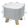 Square Footstool Footrest Pouffe Linen/Velvet/PU Leather Padded Children Seat