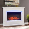 34 '' embedded electric fireplace - LED wood flame heater - safety device white
