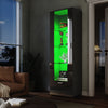 Modern Display Cabinet High Gloss RGB LED Black Cupboard Tall Storage Sideboard