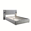 Upholstered Bed Frame Velvet 4ft6 Double Bed with Stereo, Charging & Lighting