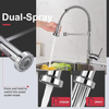 Brushed Nickel Kitchen Sink Tap 360° Swivel Mixer with Pull Down Dual Spray Head