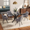 Modern Rectangular Glass Dining Table Black Home Kitchen Furnitur Office Meeting