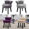Retro Bedroom Vanity Stool Crushed Velvet Padded Studded Dressing Table Chair