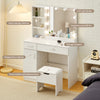 Dressing Table Makeup Vanity Desk With LED Lighted Mirror & 2 Drawers 1 cabinet