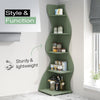 Modern 5-Tier Wall Corner Bookshelf, Stylish Corner Small Bookcase Storage Rack