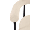 Modern Dining Chairs set of 2 Cream Faux Suede Upholstered Padded Seat Armchairs