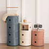 Round ABS Cylinder Cabinet Cupboard Drawer Storage Unit Bathroom Bedroom Stand